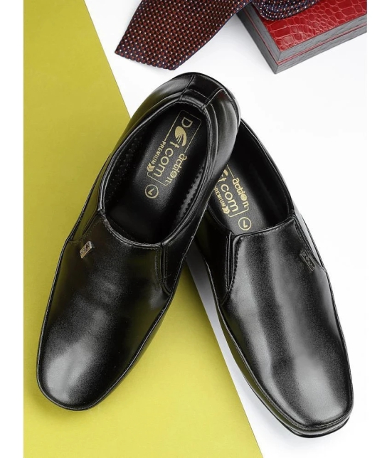 Action Black Mens Slip On Formal Shoes - None