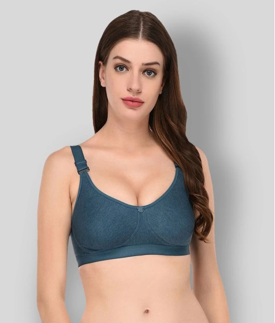 Elina - Blue Cotton Non - Padded Womens T-Shirt Bra ( Pack of 1 ) - 34D