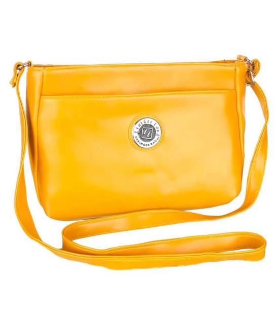 Leather Land Yellow Faux Leather Sling Bag - Yellow