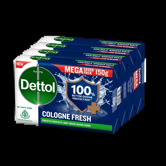 Dettol Soap Cologne Fresh 150gm Pack of 4