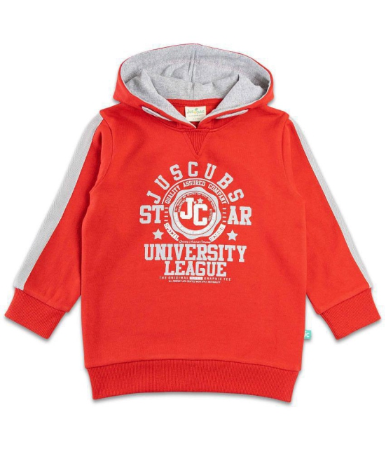 Juscubs - Red Cotton Boys Sweatshirt ( Pack of 1 ) - None