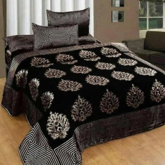 Chennile Premium Bedsheet-BLACK