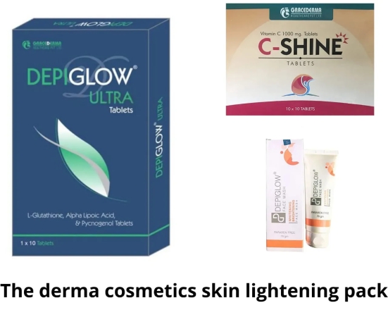 depiglow ultra : glutathione 1000, vitamin c, glutathione facewash (1 month)