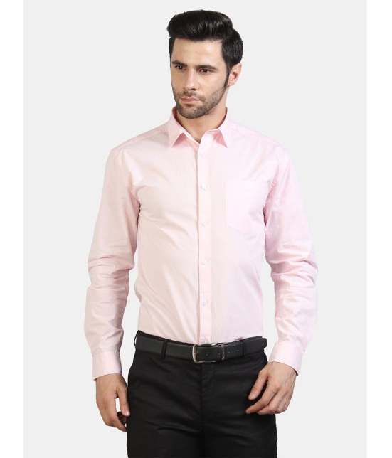 Life Roads 100 Percent Cotton Pink Solids Party wear Shirt Single Pack - None