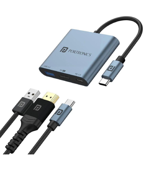 Portronics 1 port USB Connector 5Gbps, 100 W PD Charging for Laptop