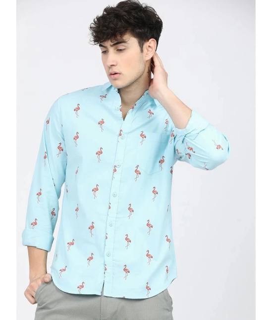 Ketch 100% Cotton Regular Fit Printed Full Sleeves Mens Casual Shirt - Blue ( Pack of 1 ) - None