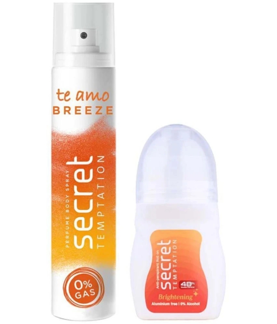 secret temptation Brightening Roll-on 50ml & Breeze Body Spary 120ml, Combo Pack of 2 for Women (2 Items in the set)