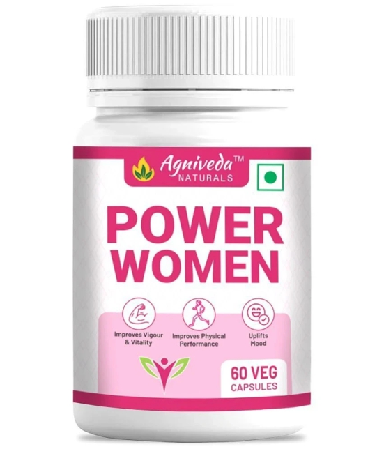 Agniveda Naturals Power Woman | All-Natural Stamina Booster For Women | Ashoka, Lodhra - 60 Caps