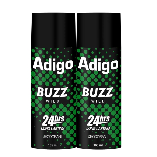 Adigo Buzz Wild 24hrs Long Lasting Deodorant 165ml (Pack Of 2)