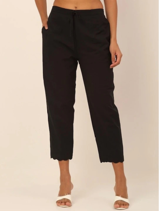 Women Straight Fit Mid-Rise Casual Flat-Front Trousers