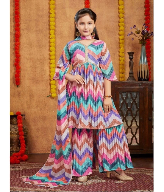 Aarika Pink Silk Girls Kurta and Sharara Set ( Pack of 1 ) - None