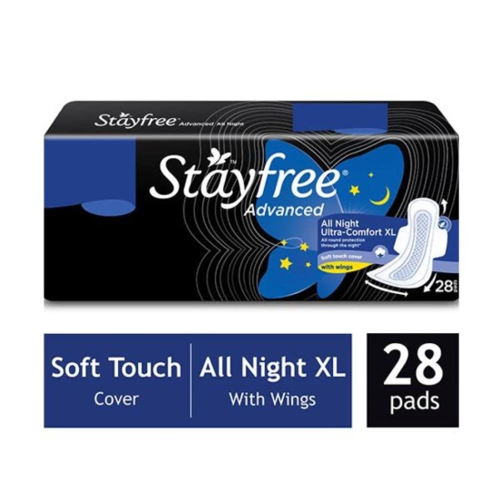 Stayfree Advanced All Nights Ultra-Comfort Sanitary Pads (Xl) 28'S