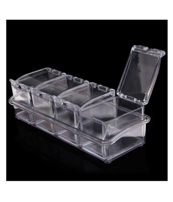 ND BROTHERS Crystal Spice Box Acrylic Spice Container Set of 1 200 mL - Transparent