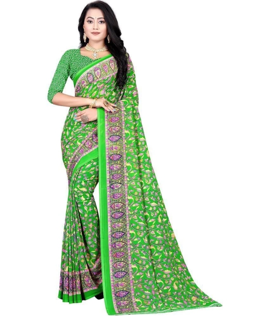 LEELAVATI - Light Green Georgette Saree With Blouse Piece ( Pack of 1 ) - Light Green