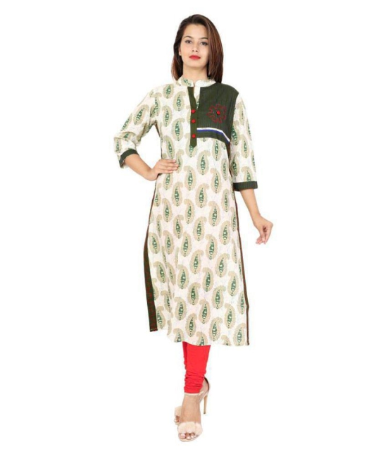 Rangun - Green Cotton Blend Women's Straight Kurti - M