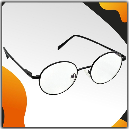 Hrinkar Trending Eyeglasses: Black Oval Optical Spectacle Frame For Men & Women |HFRM-BK-19005