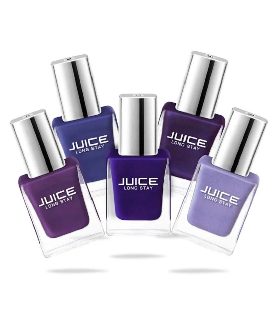 Juice Indigo,Purple,Royal,Blue,Pearly Nail Polish 79,88,117,141,269 Blue Glossy Pack of 5 55 mL