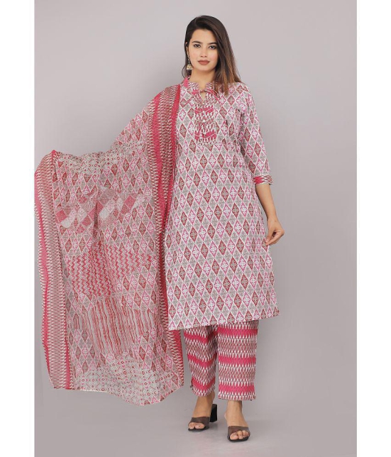 JC4U - Pink Straight Cotton Womens Stitched Salwar Suit ( Pack of 1 ) - None