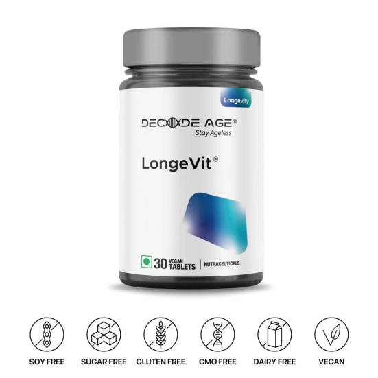 LongeVit NMN Supplement Blend | Slow Down Ageing, Boost NAD+, Improve Cellular Health | 30 Tablets