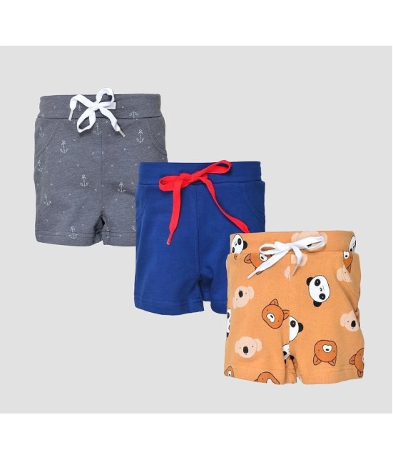 Sathiyas Baby Boys Multicolored Cotton Shorts-Pack of 3 - None