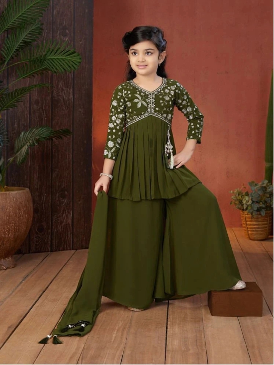 Aarika Green Georgette Girls Suit Sets ( Pack of 1 ) - None