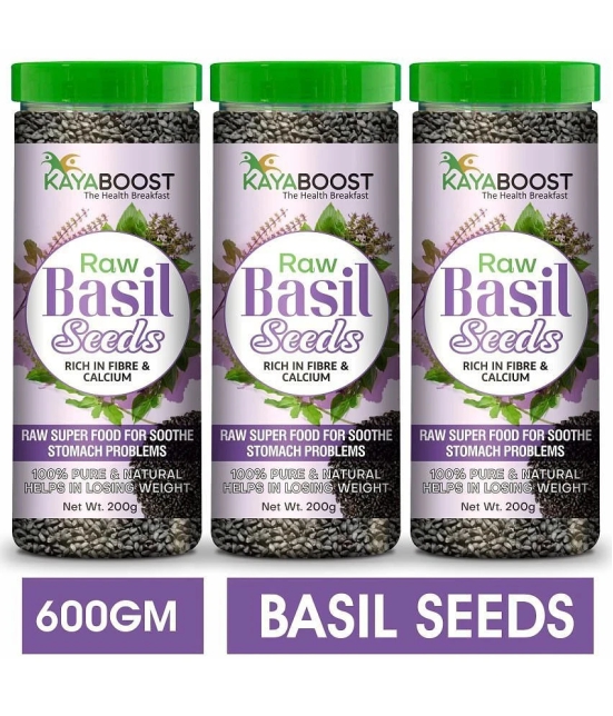 KAYABOOST Basil Seeds for Weight Loss | Sabja Seeds | Pack of 3 (600 g)