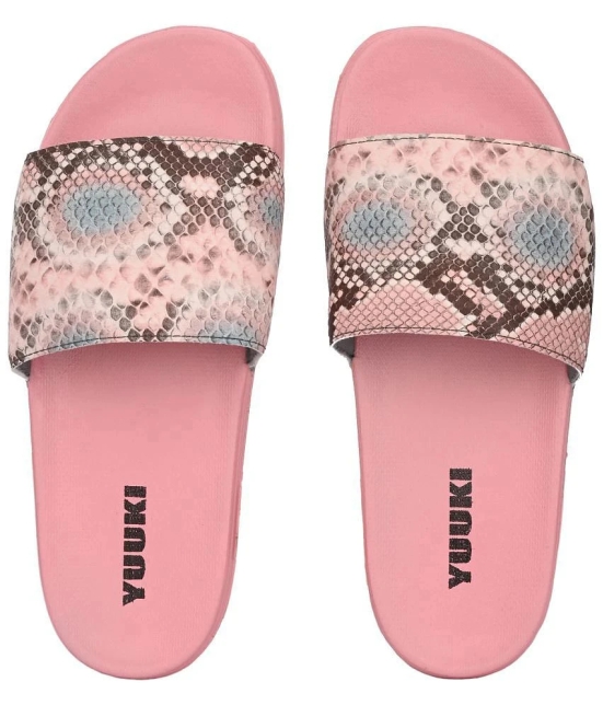 YUUKI - Pink Womens Slide Flip Flop - None