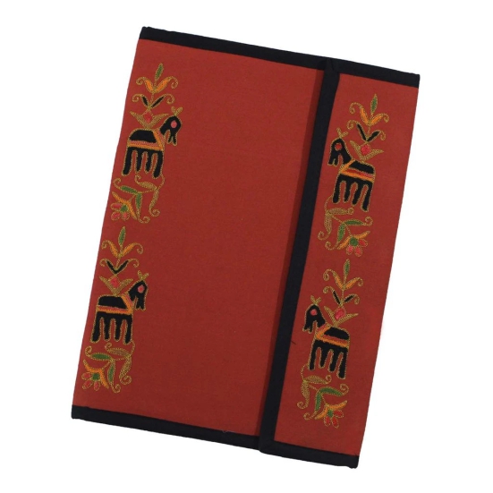 Garvi Gurjari Handcrafted Embroidered File Folder | Flap File Folder | Aari Embroidery Document Holder