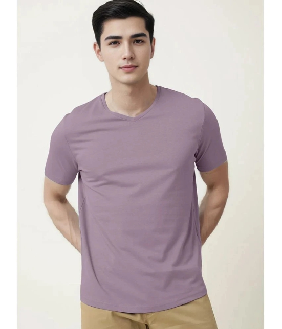 Radprix Cotton Regular Fit Solid Half Sleeves Mens T-Shirt - Purple ( Pack of 1 ) - None