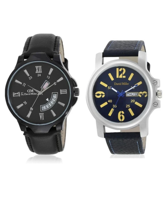 David Miller - Multicolor PU Analog Mens Watch