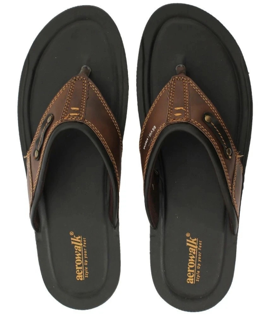 Aerowalk - Brown Mens Thong Flip Flop - None