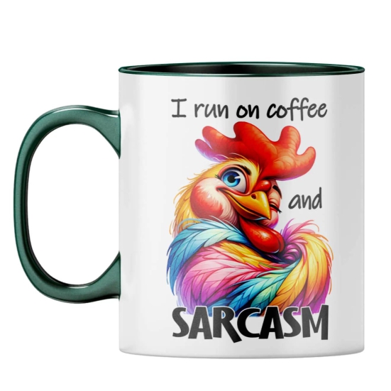 Run of Coffee and Sarcasm Coffee Mug-Dark Green