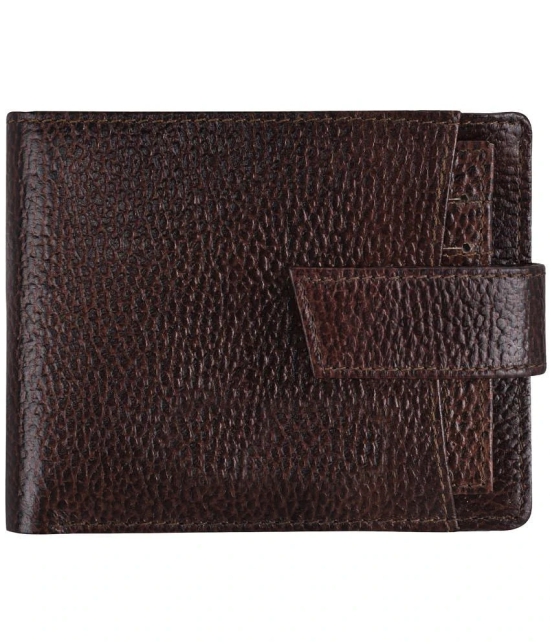 GEEO Brown Leather Mens Two Fold Wallet ( Pack of 1 ) - Brown