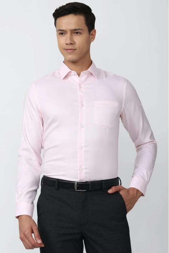 Men Pink Regular Fit Formal Full Sleeves Formal Shirt