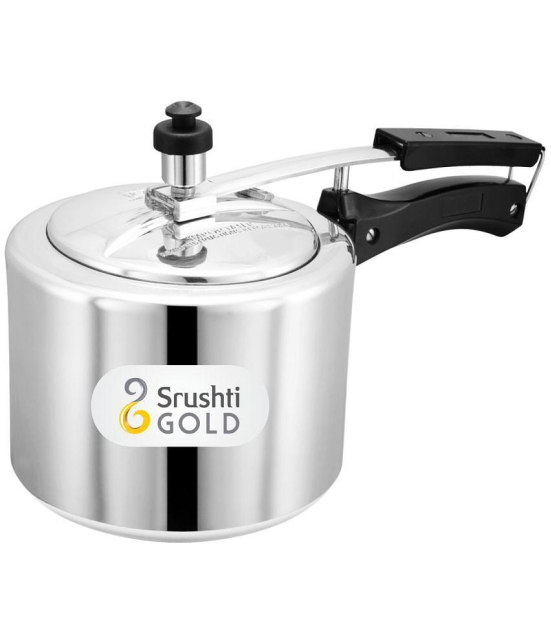 Srushti Gold 3 L Aluminium InnerLid Pressure Cooker Gas Stovetop Compatible