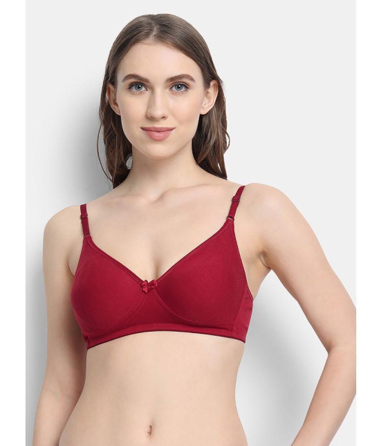 VStar - Maroon Cotton Blend Non Padded Women's Everyday Bra ( Pack of 1 ) - None