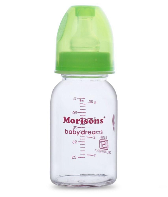 Morisons Baby Dreams Glass Feeding Bottle 125ml - Green