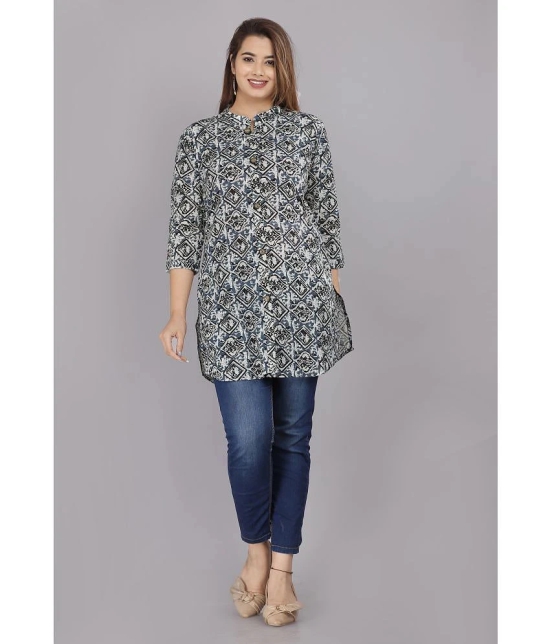 HIGHLIGHT FASHION EXPORT - Grey Cotton Flex Womens Straight Kurti ( Pack of 1 ) - None