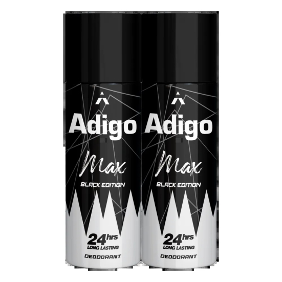 Adigo Max Black Edition Deodorant 165ml(Pack Of 2)