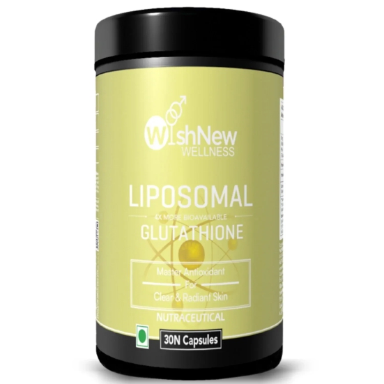 Wishnew Wellness LIPOSOMAL GLUTATHIONE Capsules - For Youthful & Radiant Skin | Immune Health | 30 Vegetarian Capsules - With Enhanced Bioavailability & Antioxidant Support | Suitable for Men & Women