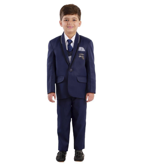 Fourfolds 5 Piece Coat Suit with Shirt Pant Blazer & Tie for Kids & Boys_FS11 - None