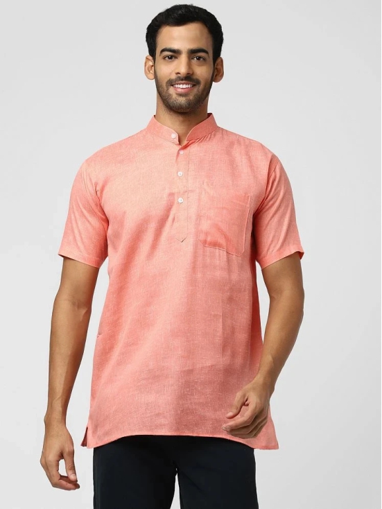 DESHBANDHU DBK - Orange Linen Mens Regular Kurta ( Pack of 1 ) - None