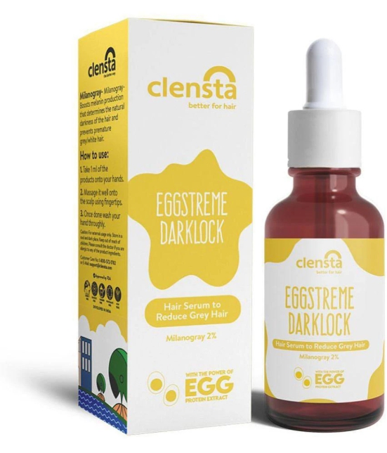 Clensta Eggstreme Darklock Hair Serum, Egg and Milanogray, Hair Greying treatment, For Grey Hair, For Men and Women