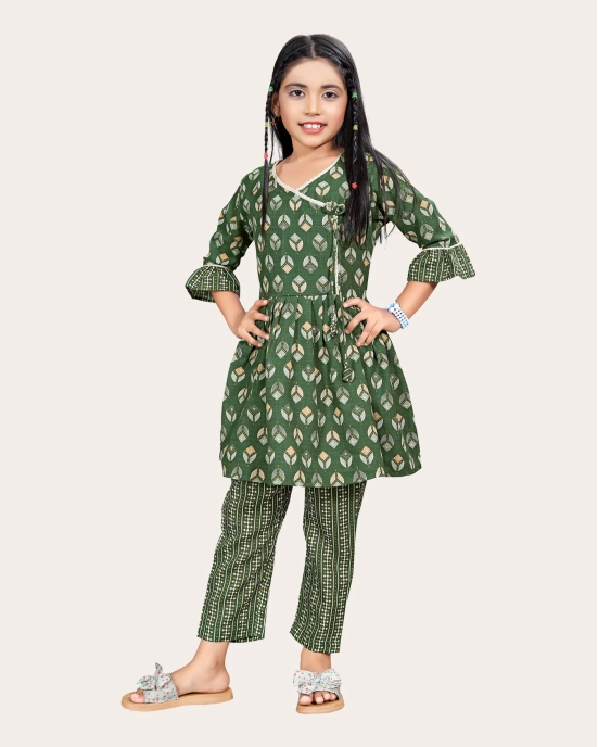 Kaaludii Girls Casual Kurta and Trouser Set-Brown / 10 - 11 Years