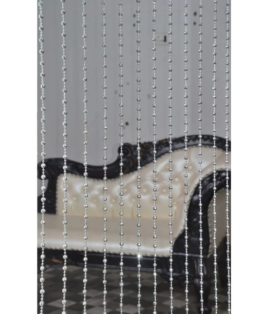 PINDIA Single Door Beaded String Curtain - Silver