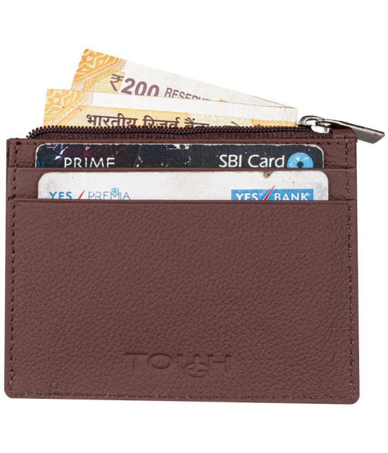 Tough Brown Pure Leather Card Holder Wallet - Brown