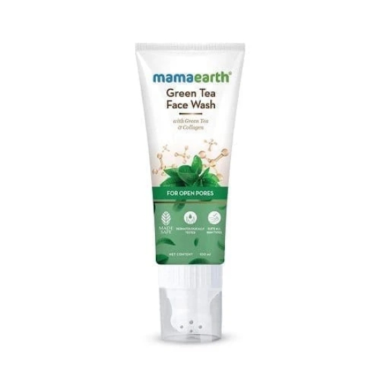 Mamaearth Green Tea With Green Tea & Collagen For Open Pores Face Wash (100 ml)