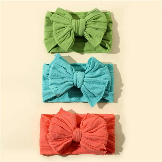 Pack of 3 headbands with large knot bows - style 4