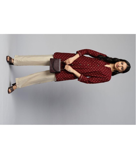 HIGHLIGHT FASHION EXPORT - Maroon Rayon Women''s Straight Kurti ( Pack of 1 ) - None