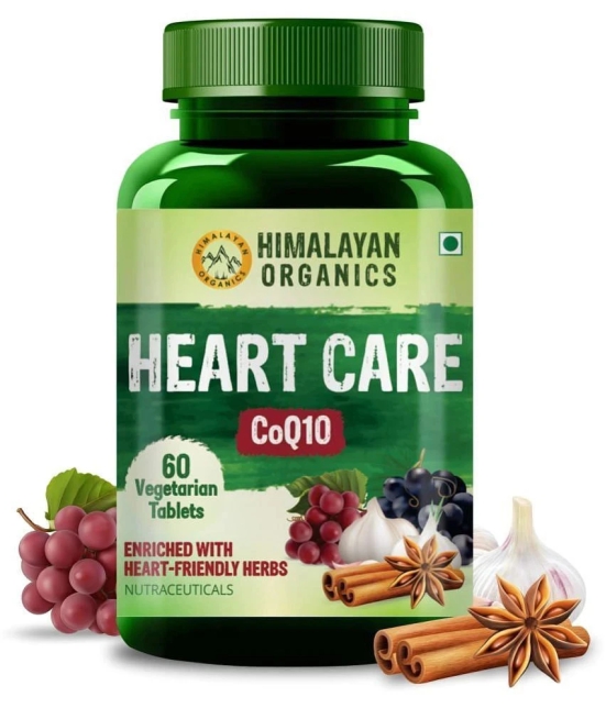 Himalayan Organics Heart Care Supplement with Arjuna Bark, Grape seed,Cinnamon, Garlic 60 Veg Tab